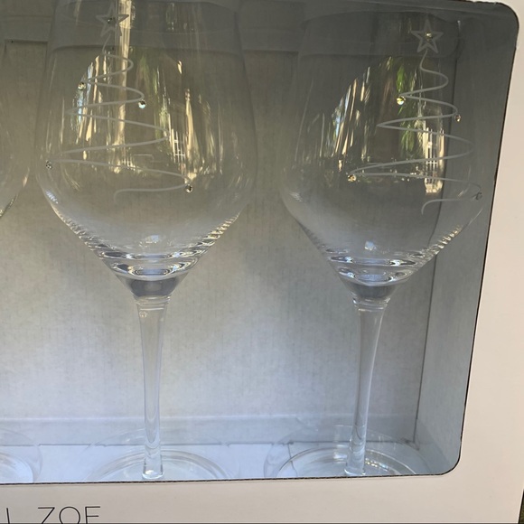 Rachel Zoe Dining Nwt Rachel Zoe Christmas Tree Wine Glasses 4